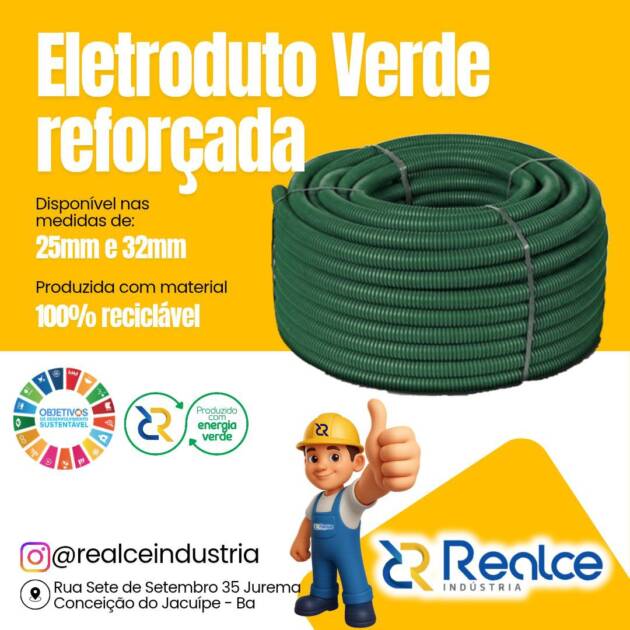 Eletroduto Corrugado Intermediário Verde
