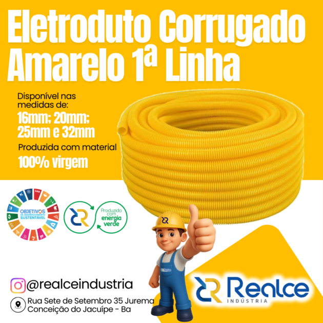 Eletroduto Corrugado Amarela 1ª Linha
